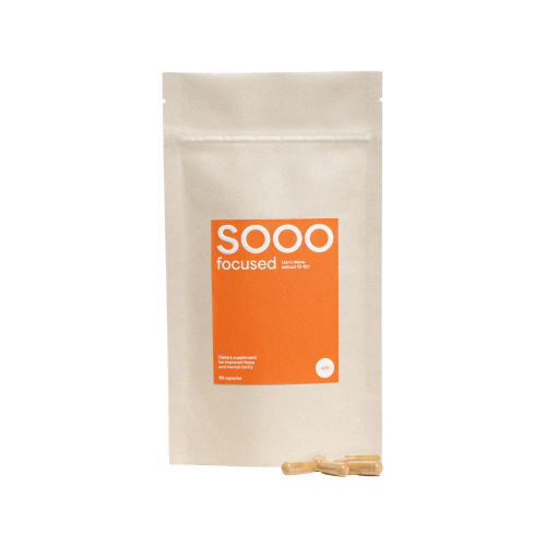 SOOO focused: lõvilaka (Lion’s Mane) ekstrakt 10–12:1, 90 kapslit