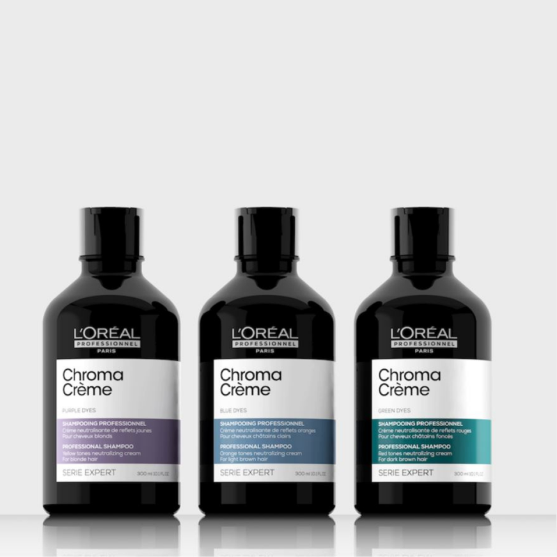 Chroma Crème Green Tonuojantis Šampoon punaste toonide neutraliseerimiseks tumepruunides juustes 300ml