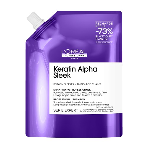 Keratin Alpha Sleek šampooni täitepakend, 500ml