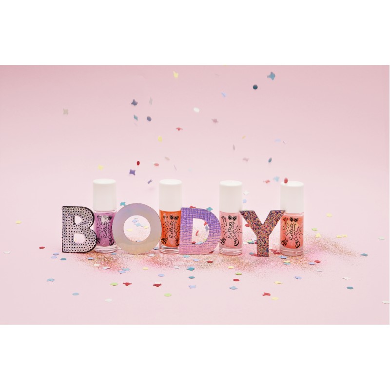 Glitter Body Gel Rollette Raspberry Glitteriga kehasära, 20 ml