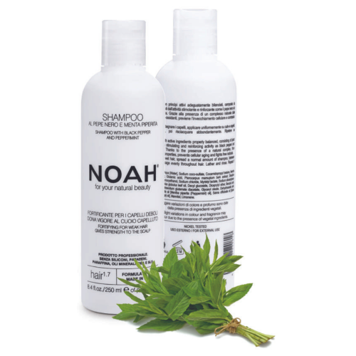 1.7. Shampoo With Black Peper And Pepermint Juukseid tugevdav šampoon nõrkadele, katkevatele juustele, 250 ml
