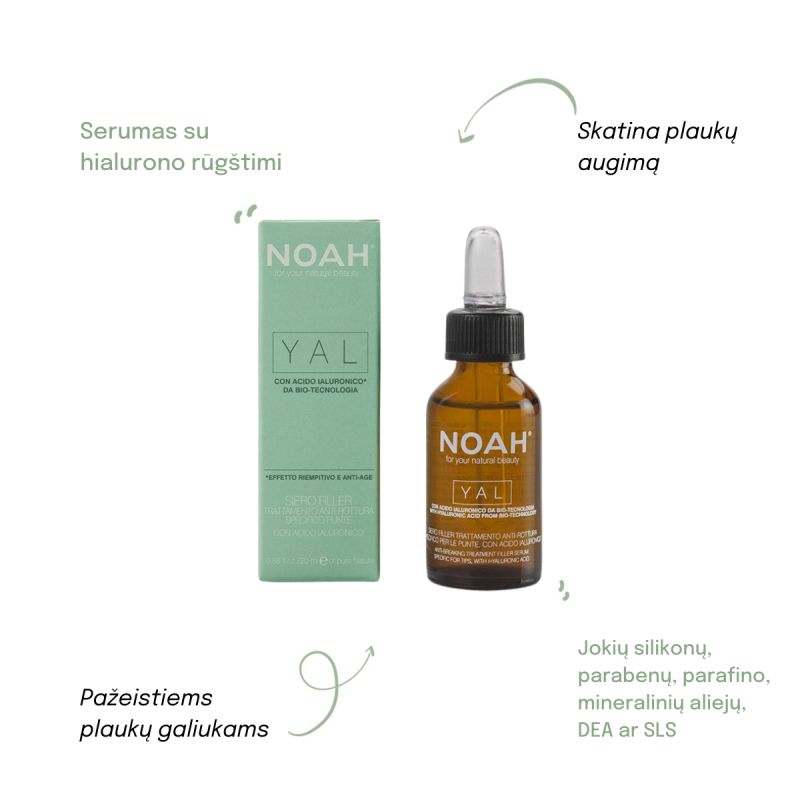YAL Anti-Breaking Filler Serum Hüaluroonhappega taastav seerum habrastele ja kahjustatud juustele, 20 ml