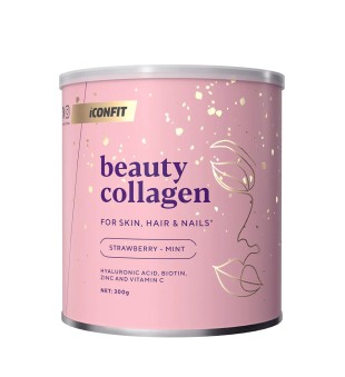 ICONFIT Beauty Collagen Strawberry Mint Maasika-mündi koola kollageen nahale, juustele ja küüntele, 300g | inbeauty.ee