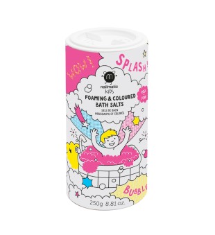 Nailmatic KIDS PINK SALTS Foaming & Coloured Bath Salts Sädelev roosa vannisool, 250 g | inbeauty.ee